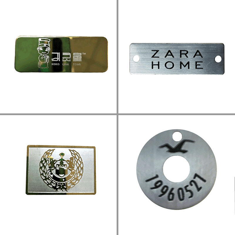 不锈钢激光镭射吊牌腐蚀logo烤漆铭牌不锈钢镭射标牌冲压铜牌