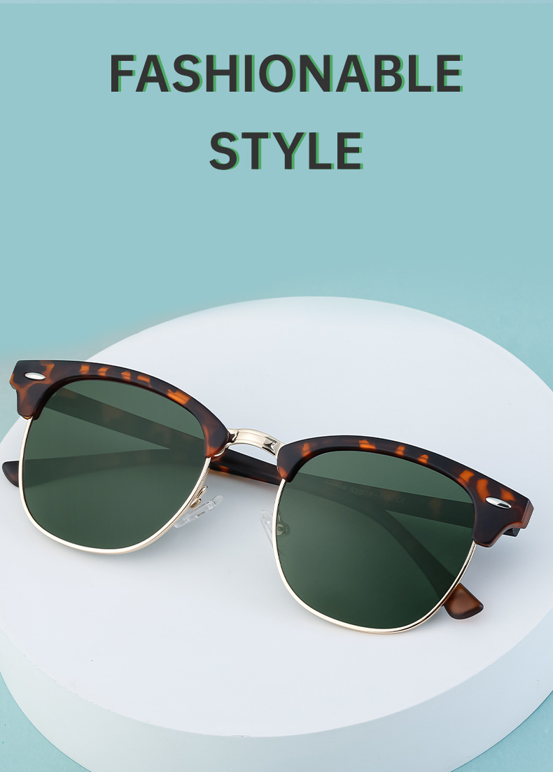 Polarized Sunglasses For Men And Women Retro Style Half Frame_voghion.com