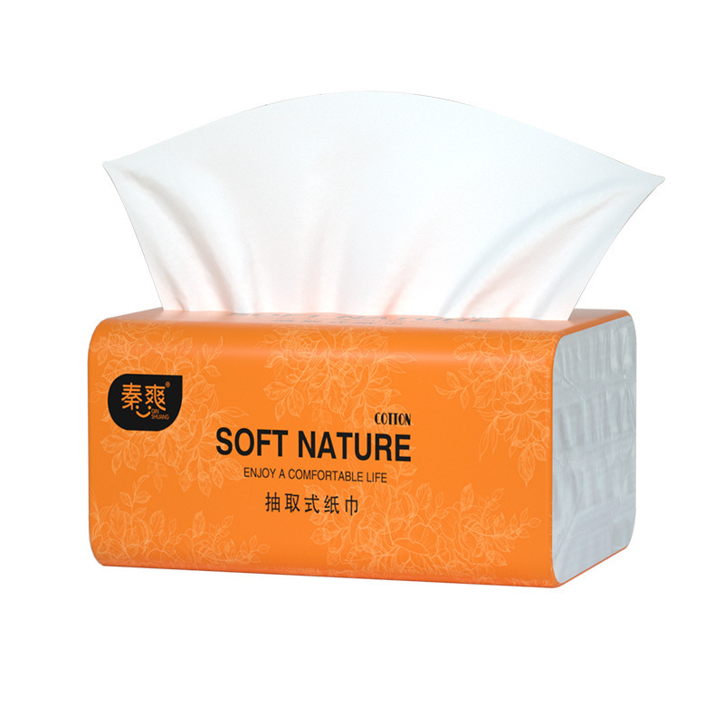 Caja entera de extracción de papel al por mayor de cuatro capas de toallas sanitarias gruesas asequibles servilletas toallas faciales extracción de un agente de pelo