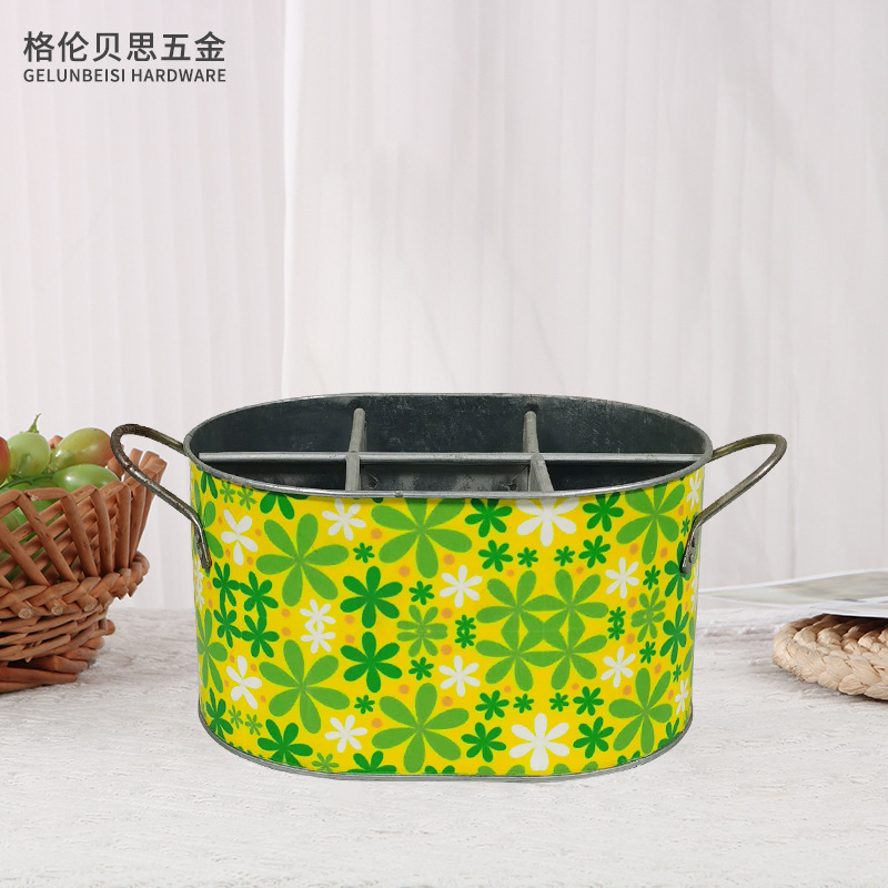 六格可拆卸冰桶 供应刀叉纸巾桶 不锈钢铁桶金属饮料桶批发