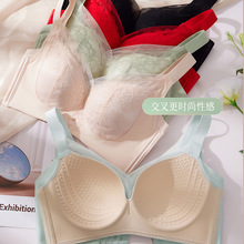 1386无钢圈全罩D大杯按摩聚拢杯透气侧翼侧比加高收副乳无磁文胸