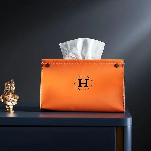Nordic ins high-end light luxury leather household tissue box creative living room bedroom car Internet celebrity tissue box