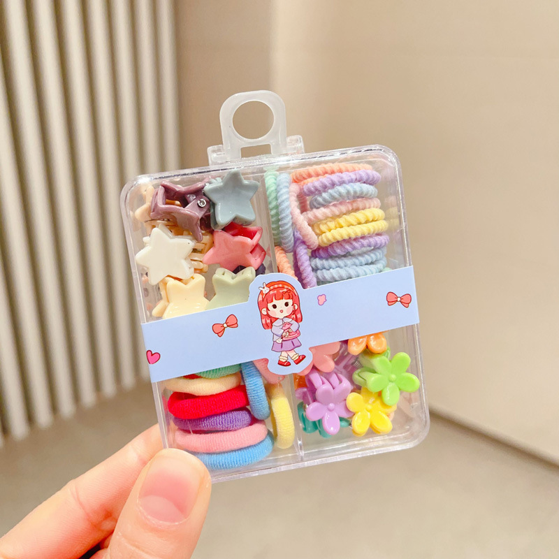 子供の頭紐のロットのゴム筋の髪のクリップの女性の赤ちゃんの皮筋の髪飾りの逸品の店のセットの箱入り|undefined