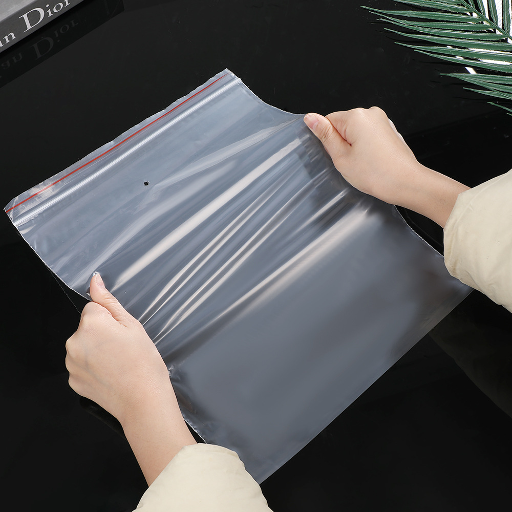 Fabricante mayorista PE bolsa de sello transparente accesorios de sellado bolsa de embalaje bolsa de viaje gruesa bolsa de almacenamiento portátil