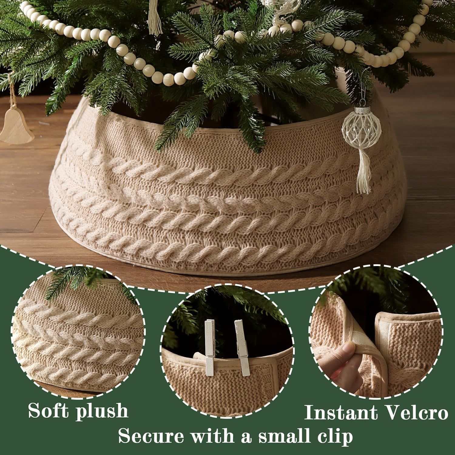 Navidad transfronteriza de punto falda de árbol abrazadera de cinturón ajustable decoración del árbol de Navidad decoración del árbol