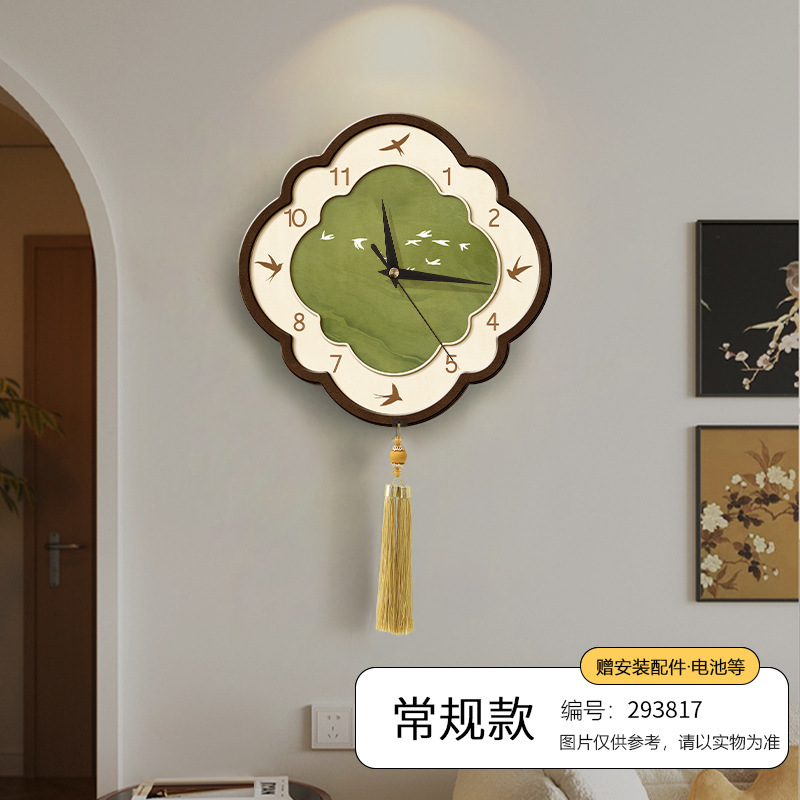 2025 新しい中世スタイルのレストラン花時計壁掛け絵画ハイエンドのリビングルームの壁掛け時計クリエイティブタッセル時計|undefined