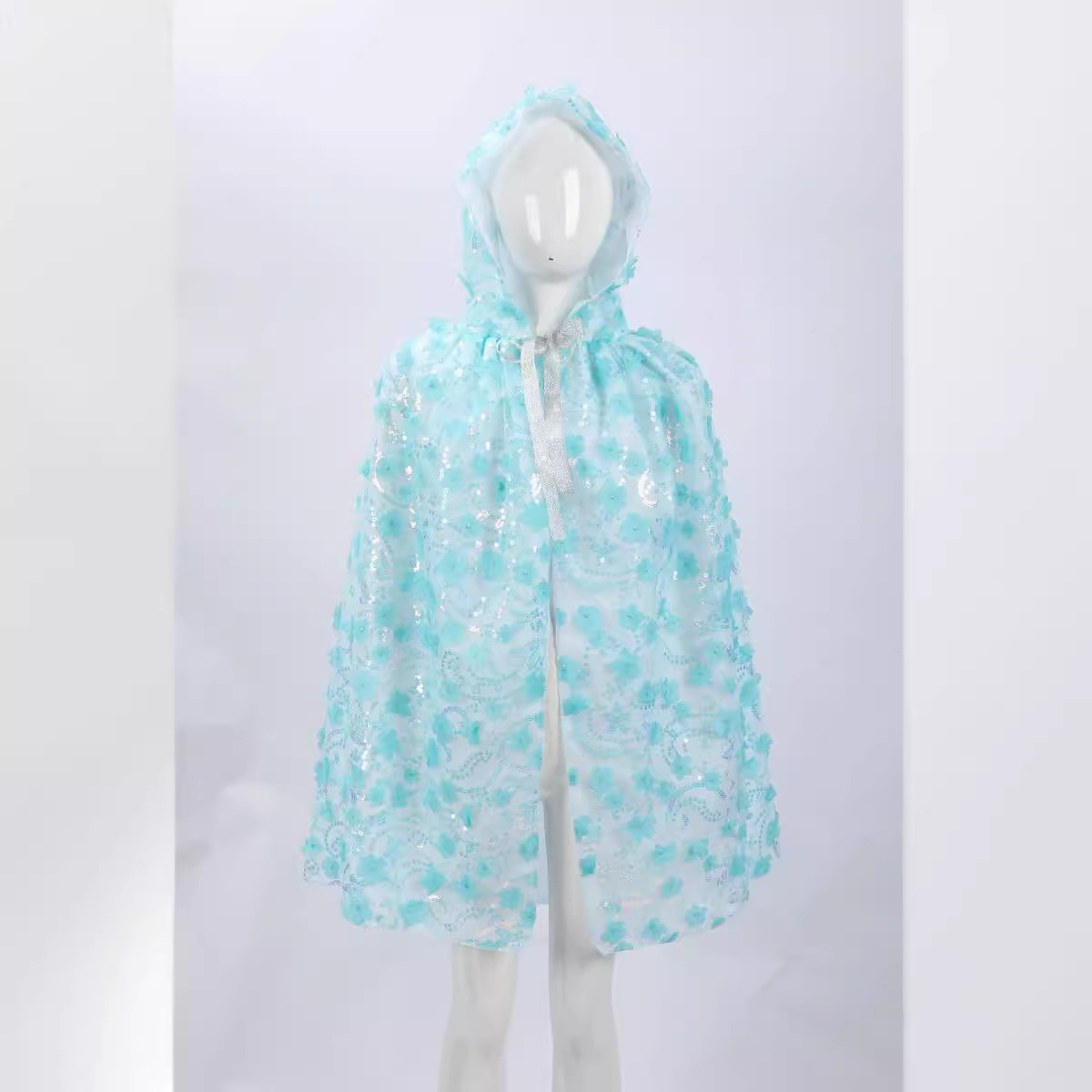 工廠直銷六一兒童節童裝夏季公主系列披風 可愛網紗披肩亮片披風