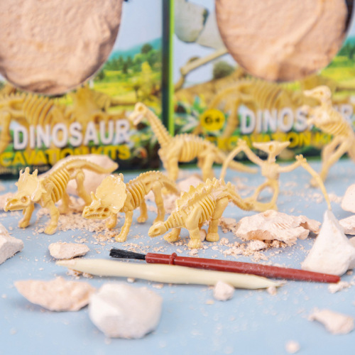 Cross-border archaeological excavation toys children's educational dinosaur fossils DIY assembled skeleton simulation dinosaur model wholesale