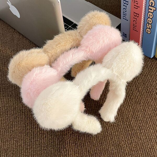 Winter cute plush cartoon headband for face washing