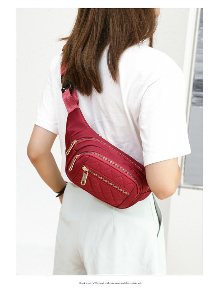 Riñonera de estilo coreano para hombre, multifuncional, de gran capacidad, para teléfono móvil, con hilo bordado, riñonera de alta gama, bandolera de pecho, versátil para mujer