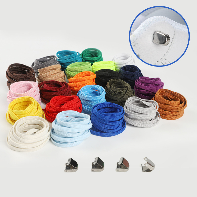 Press Button Lazy Flat Shoelace Elastic Band Adaptable Board Shoes Canvas Shoes aj1 White Shoes Sports Sneakers