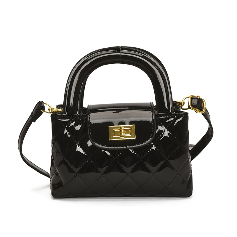 Bolso de alta calidad con textura 2025 verano nuevo estilo bolso femenino bolso de hombro bordado con rombo bolso de mensajero brillante charol marea