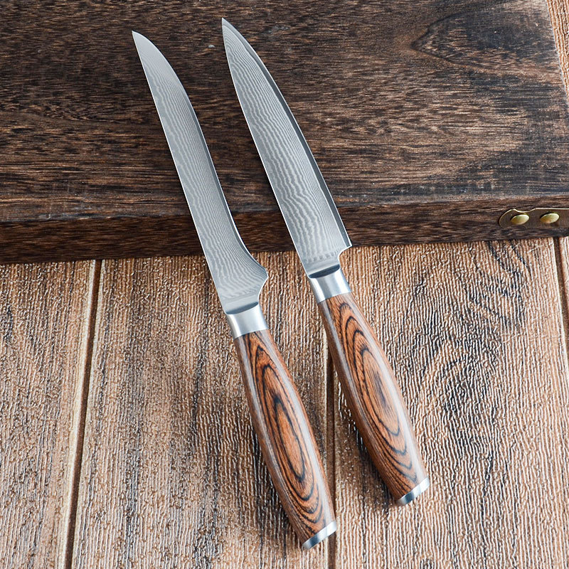 Cuchillo de cocina de acero inoxidable en stock cuchillo de cocina de Damasco cuchillo de cocina traje