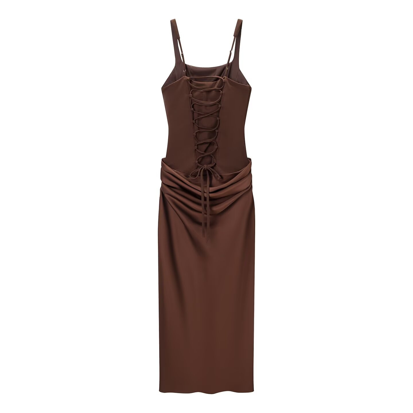 Women's Bodycon Maxi Dress Solid Color Sleeveless Slim Fit Backless Slit Evening Party Dress_ecoleips.com