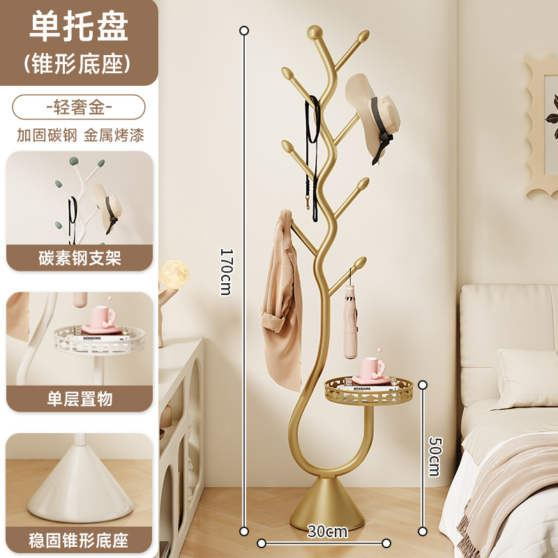 Dormitorio, perchero de rama de árbol de lujo ligero, estante de ropa de arte de hierro, entrada, perchero vertical de piso