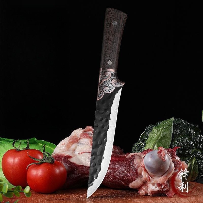 Inventario al por mayor de acero inoxidable corte de verduras forjando herramientas conjuntos de tres piezas cuchillo de corte de carne cuchillo de corte de hueso conjunto