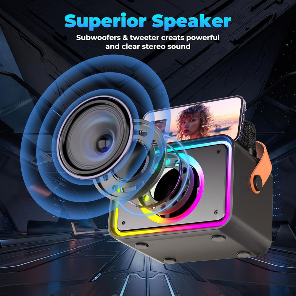 Microphone, Microphone, Audio Integrated Singing Machine, Karaoke Speaker, Bluetooth Wireless Home Ktv Portable Processing and Customization