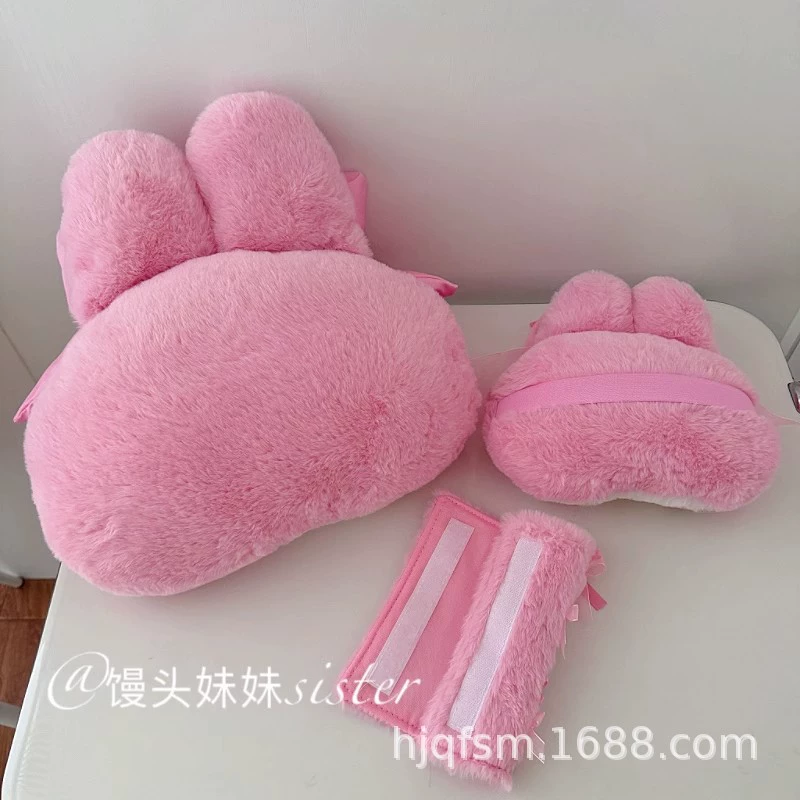 Cartoon plush neck pillow, chair, accessory for car, with neck protection
