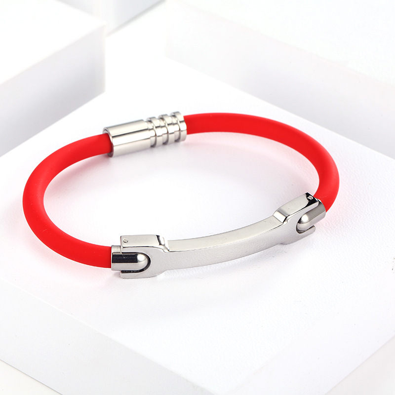 Anión antiestático pulsera de silicona al aire libre al por mayor baloncesto deportes muñeca Correa equilibrio energía pulsera letras