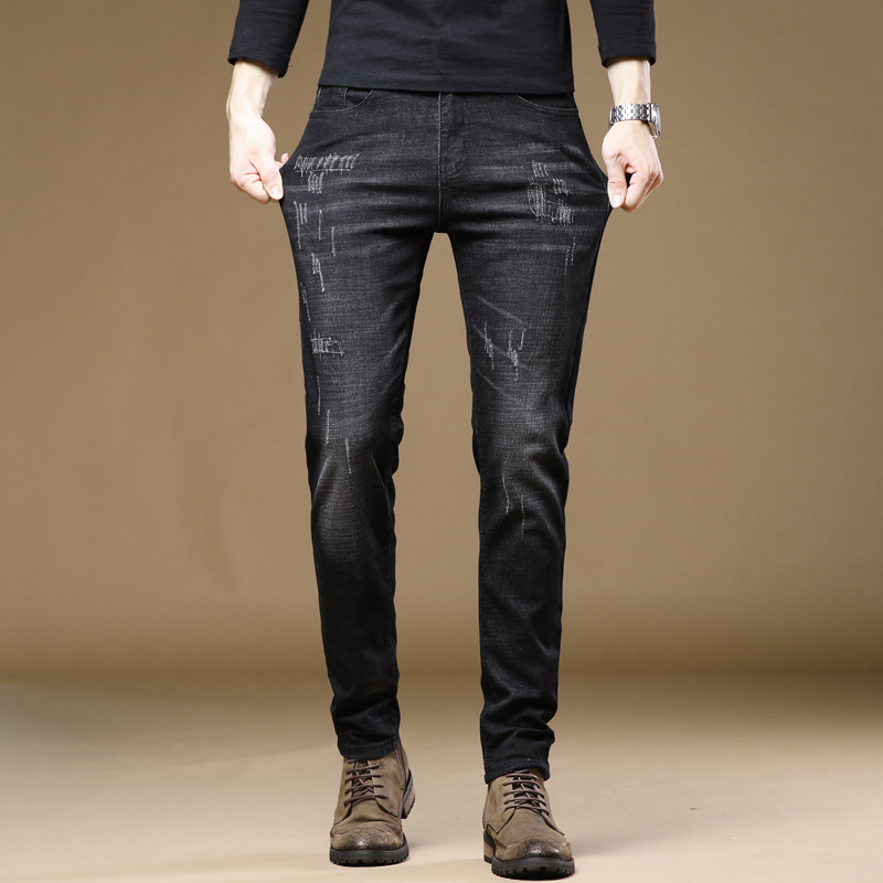 2025 New Mainly Recommended Jeans Spring Summer Slim Fit Skinny Stretch Straight Long Pants Men's Trendy Brand_mkmklike.com