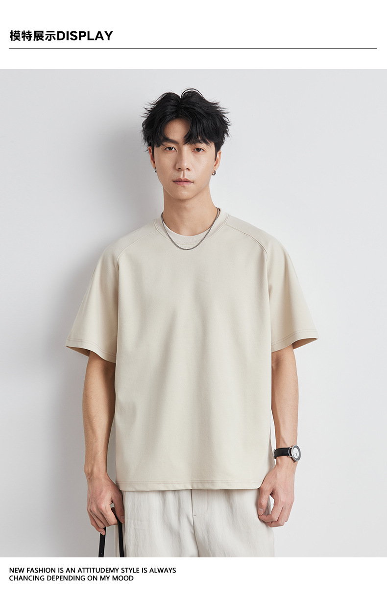 Áo thun nam cổ tròn tay ngắn chất liệu cotton thoáng mát — Màu xám đậm chi tiết 16