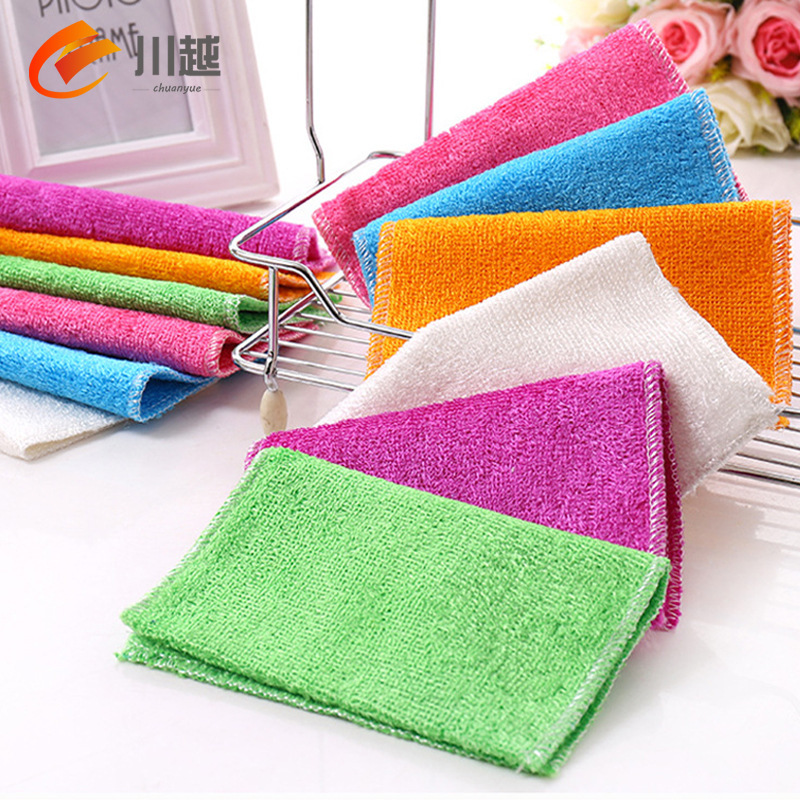 Cross-Border Multifunctional Korean Bamboo Fiber Dishwashing Towel, Double-Layer, Non-Stick Oil, Lint-Free Scouring Pad, Kitchen Rag