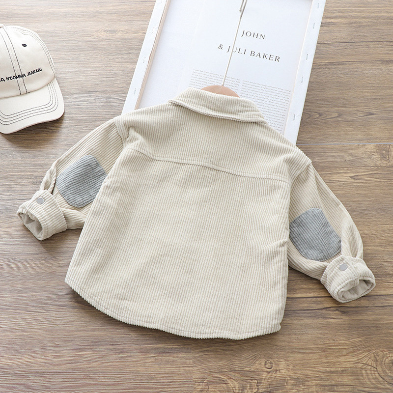 2023 nuevos niños abrigo de pana primavera y otoño camisa infantil de moda bebé cardigan casual entrega de una sola pieza