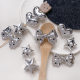 Ins Polka Dot Silver Bow Heart Star Resin Beads DIY Mobile Phone Chain Necklace Accessories Straight Hole Loose Beads