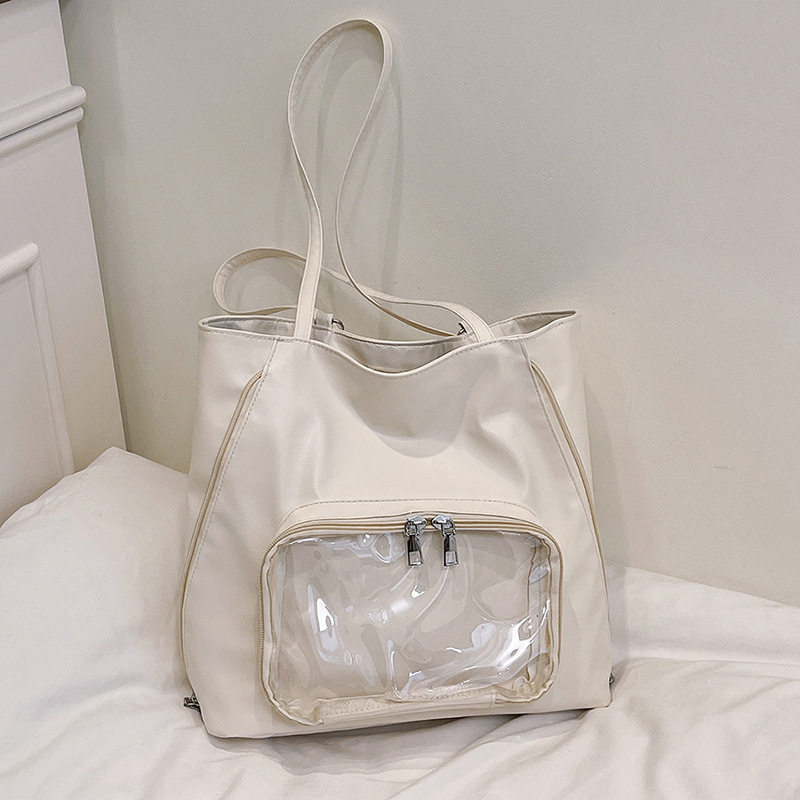 Gran capacidad TOT Commuters 2025 nuevo estilo japonés estilo coreano de moda de ocio bolsa de dolor transparente clase de moda de bolso de hombro