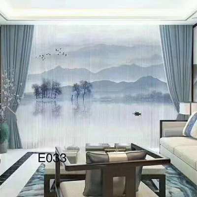 厂家直营高档窗帘窗纱数码印花按图按尺寸图案窗帘批发|ms