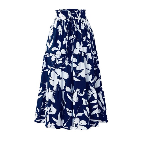 2025 Women's Fashion European and American Style Amazon Printed Pleated A-Line Skirt High-Waisted Slimming Skirt with a Luxurious Feel—Women's Skirt