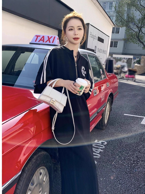气质中长款显瘦收腰卫衣裙胖妹妹大码女装休闲长袖冬天新款连衣裙|undefined