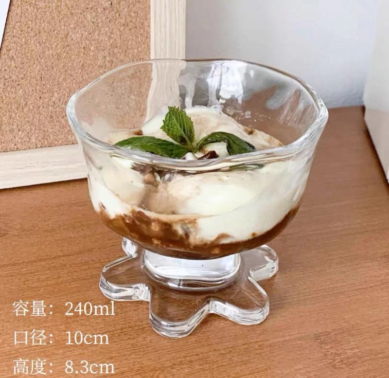 花アイスクリームカップins風創意アイスクリームカップデザートカップ家庭用女性グラス布丁碗ヨーグルトカップ|undefined