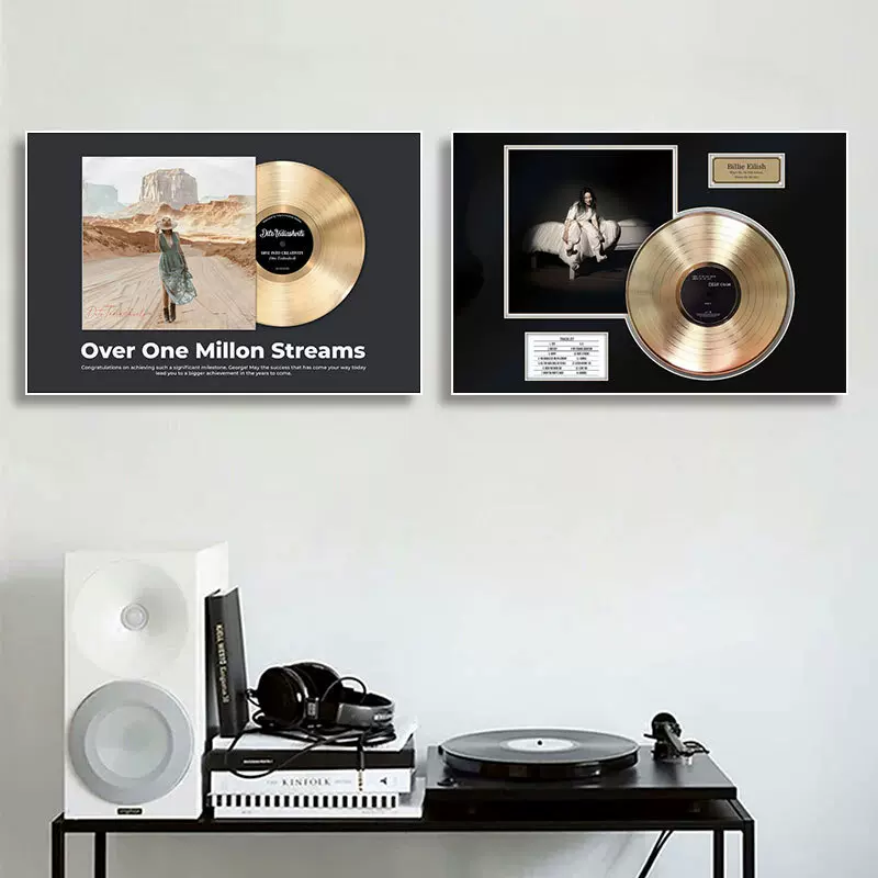 黑胶CD唱片挂画摇滚古典咖啡馆音乐餐厅酒吧客厅沙发背景墙装饰画