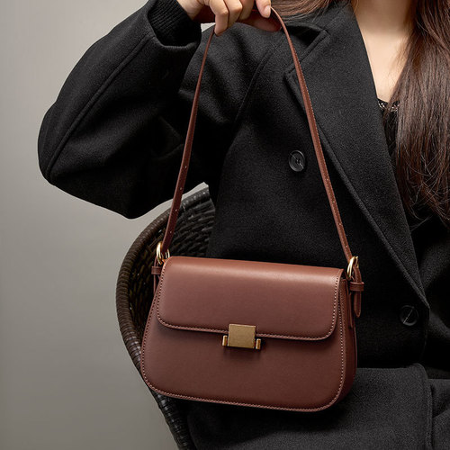 High-end niche design armpit bag genuine leather women's bag  new autumn and winter fashion tofu bag single shoulder crossbody bag