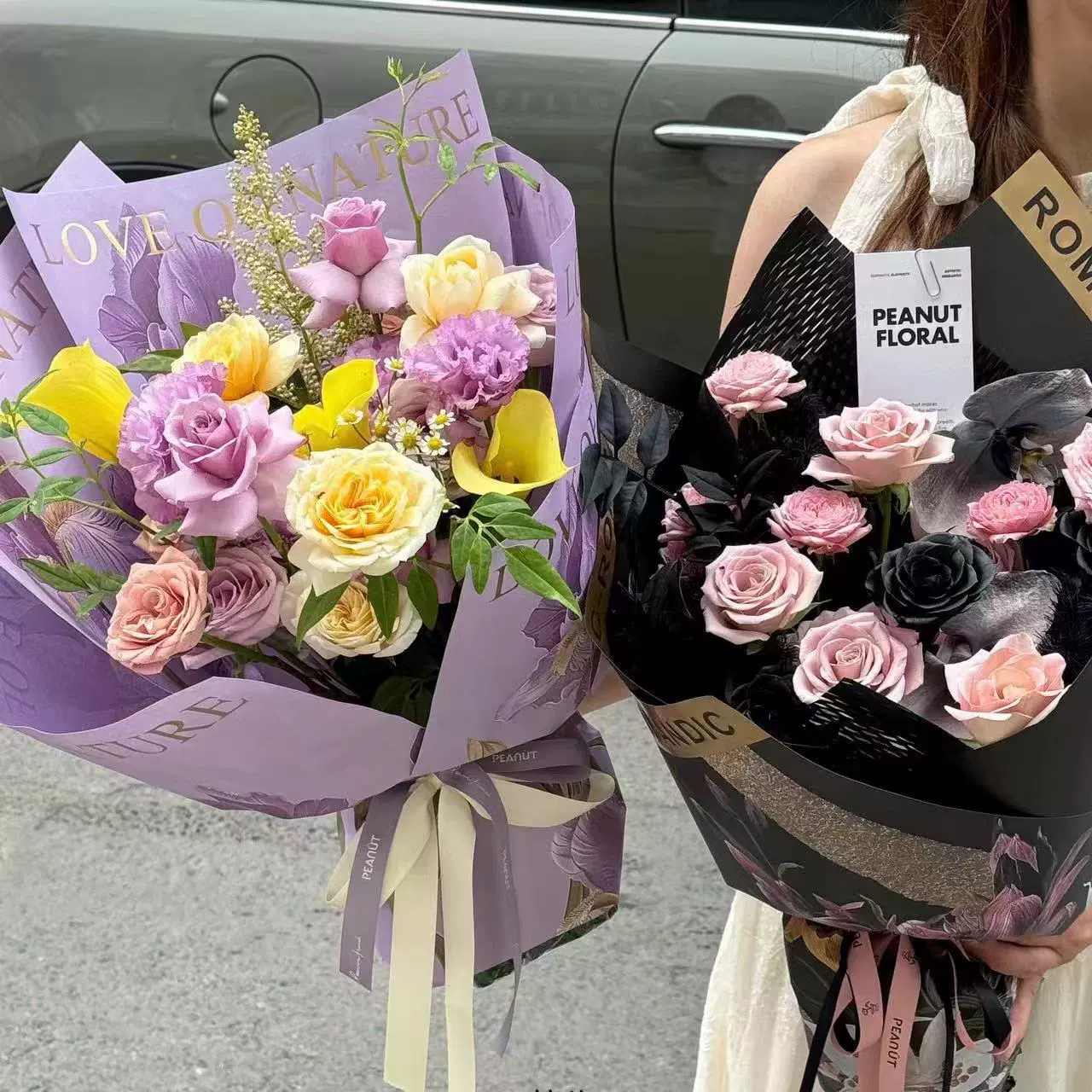 新品野兽七夕情人节鸢尾花烫金花束包装纸花艺鲜花材料包装纸批发