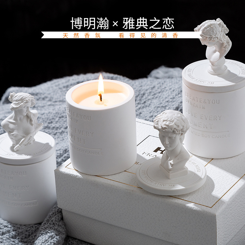 Statue essential oil aromatherapy candle soybean wax fragrance candle creative hand gift holiday gift set Wholesale