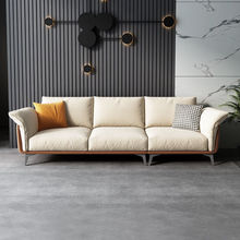 北欧科技布沙发客厅小户型布艺沙发简约现代轻奢意式极简直排沙发