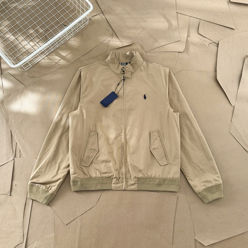 跨境可扫码拉夫老钱风立领工装夹克外套小马刺绣男女同款外套|undefined