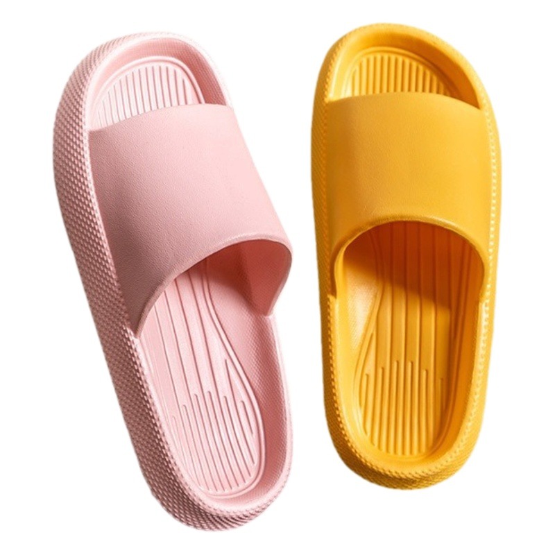 Zapatillas de suela gruesa de uso doméstico para mujeres par sandalias de caída de casa interior para baño Baño zapatos de EVA de suela blanda para hombres