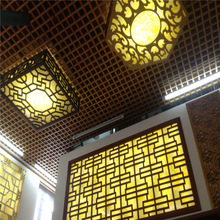 广州源头厂家定制密度板镂空天花吊顶花板 中式实木花格灯箱定做