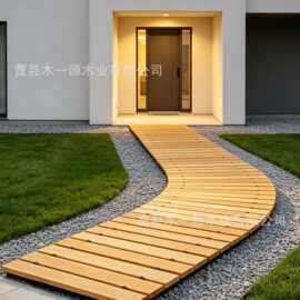 木质花园小径可卷起雪松木板步道户外露台海滩草坪可卷收木径