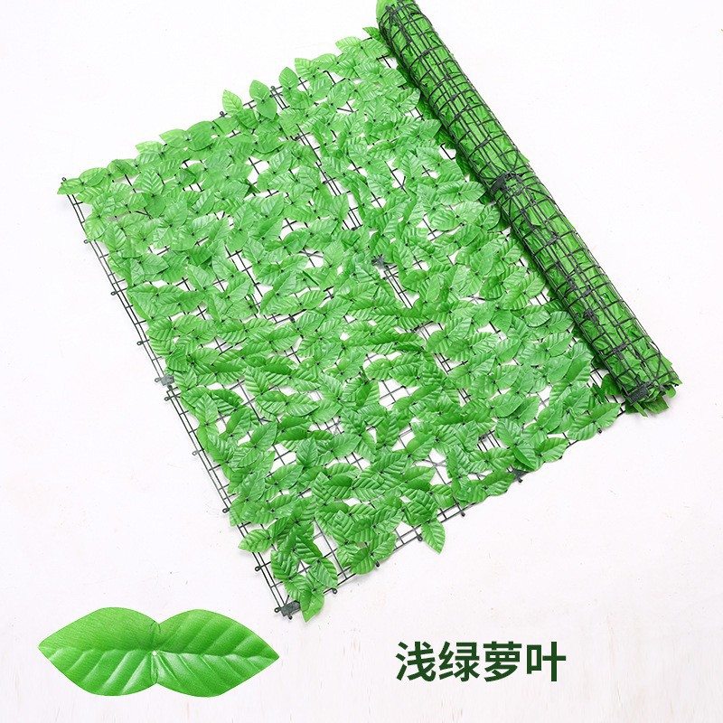 Pared verde decorativa artificial, hojas de potos, valla para balcón o jardín.