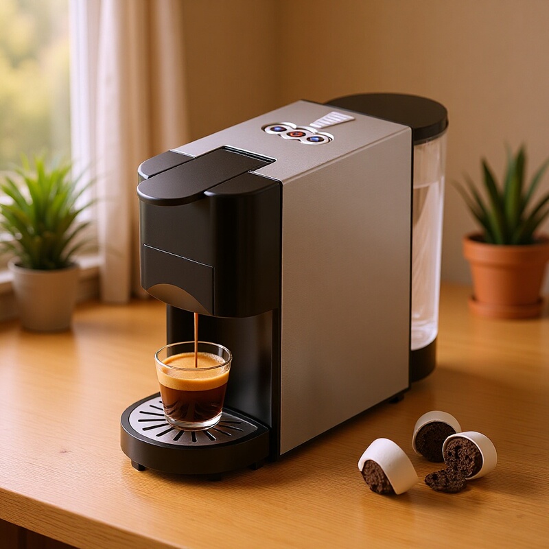 Foreign Trade Fully Automatic Capsule Coffee Machine, Small Home and Office Use, Compatible with Various Capsule Espresso Machines Foreign Trade Fully Automatic Capsule Coffee Machine, Small Home and Office Use, Compatible with Various Capsule Espresso Machines