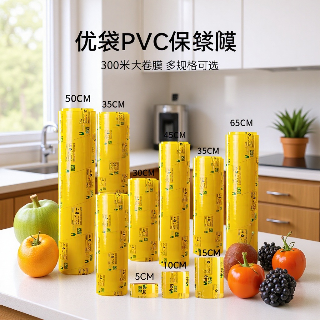 Caja completa al por mayor película de PVC gran rollo empaquetado de grado alimenticio frutas y verduras comerciales alta transparencia refrigeración transparente