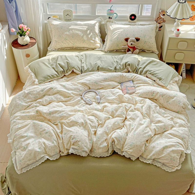 Простыня для матери и ребенка, комплект из хлопка, двухслойный пододеяльник, комплект из 4 предметов, комплект из 3 предметов