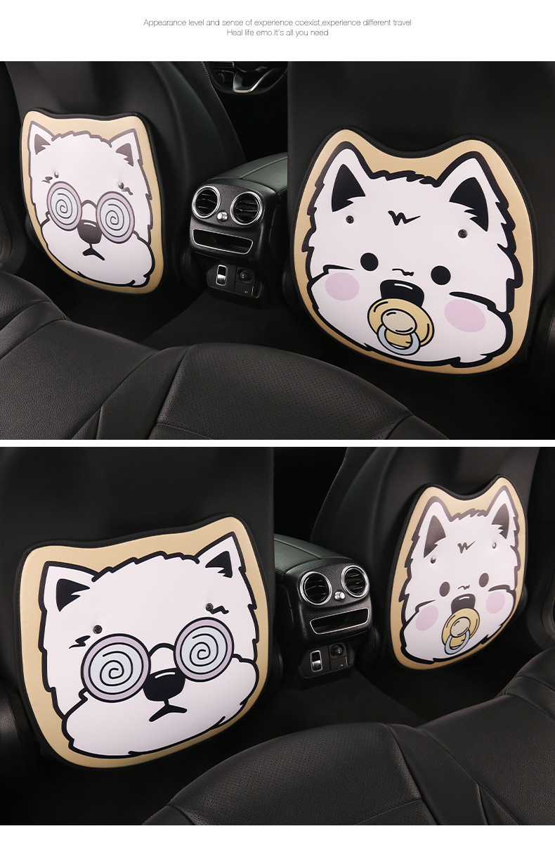 Puppy Lady Cute Cartoon Car Seat Back Anti-Kick Pad Car Seat Back Anti-Fouling Pad Rear Anti-Kick Pad