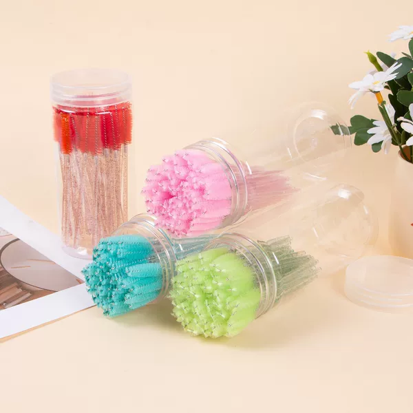 Cross-Border Dual-Use Eyebrow and Eyelash Bottle Brush with Crystal Handle, Multi-Color Eyelash Brush, Eyebrow Brush, Small Brush, Colored Eyelash Curler Brush, Eyelash Comb