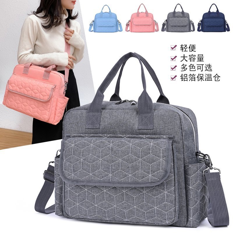 Crossbody Handheld Mommy Bag 2022 New Checkered Maternity Bag for Moms Outing Large Capacity Baby Supply Storage Bag