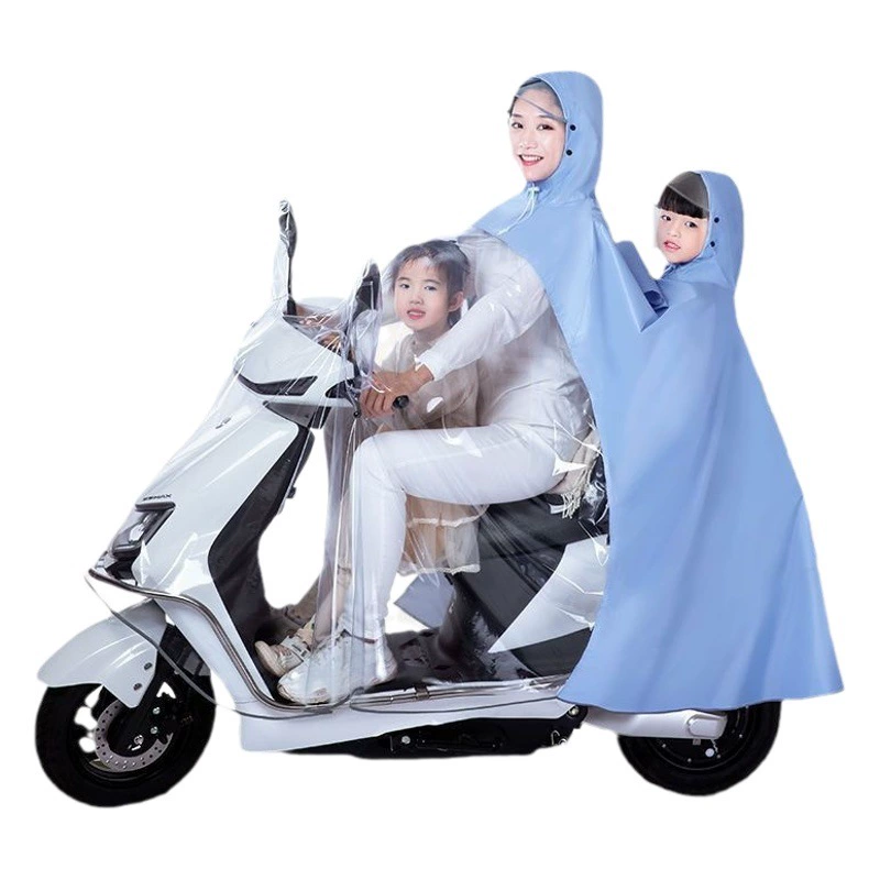 Плащ для родителей и детей с электромобилем очень большой утолщенный плащ для трех человек, линия матери и ребенка, Женский непромокаемый плащ для всего тела, оптовая продажа с фабрики